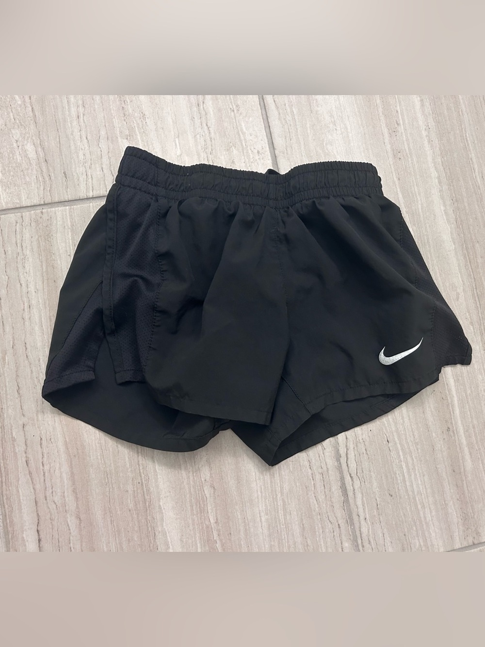 Nike Black Kids' Athletic Shorts with White Swoosh